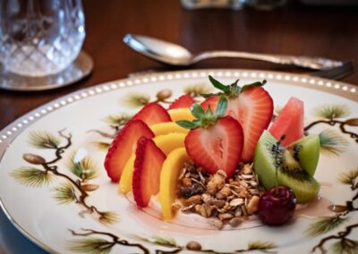 Four course chef prepared Gourmet breakfast.